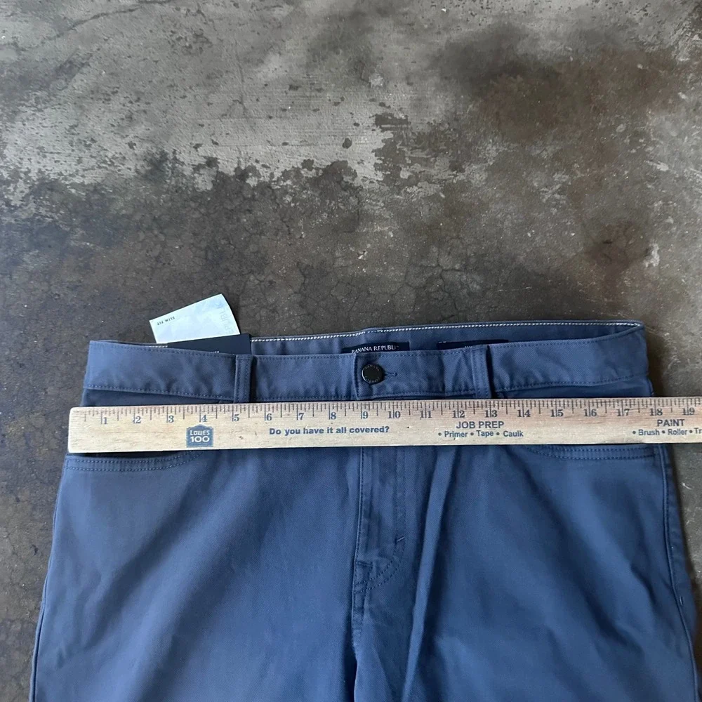 Banana Republic Traveler Pants Mens 34x32 Grey New Slim Fit Mid Rise Chino